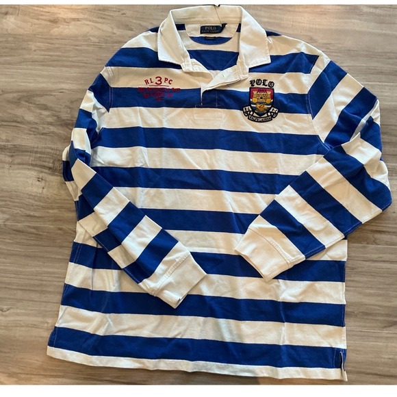 Polo Ralph Lauren Other - Ralph Lauren Polo Rugby Shirt Mens XXL Blue White Stripe Shield Logo New W/ Tags